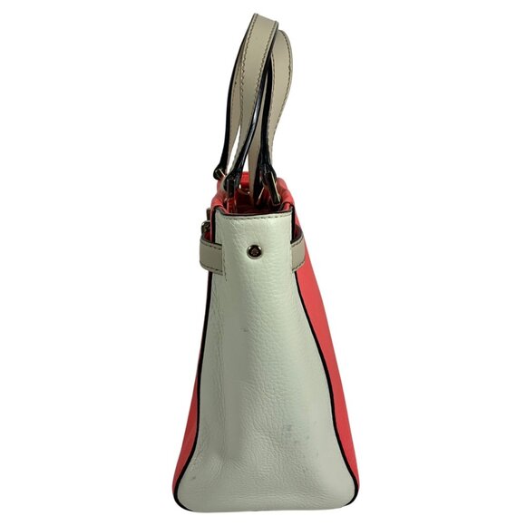 KATE SPADE Leo Houston Street Two Tone Pebble Leather Satchel Handbag - Picture 3 of 13